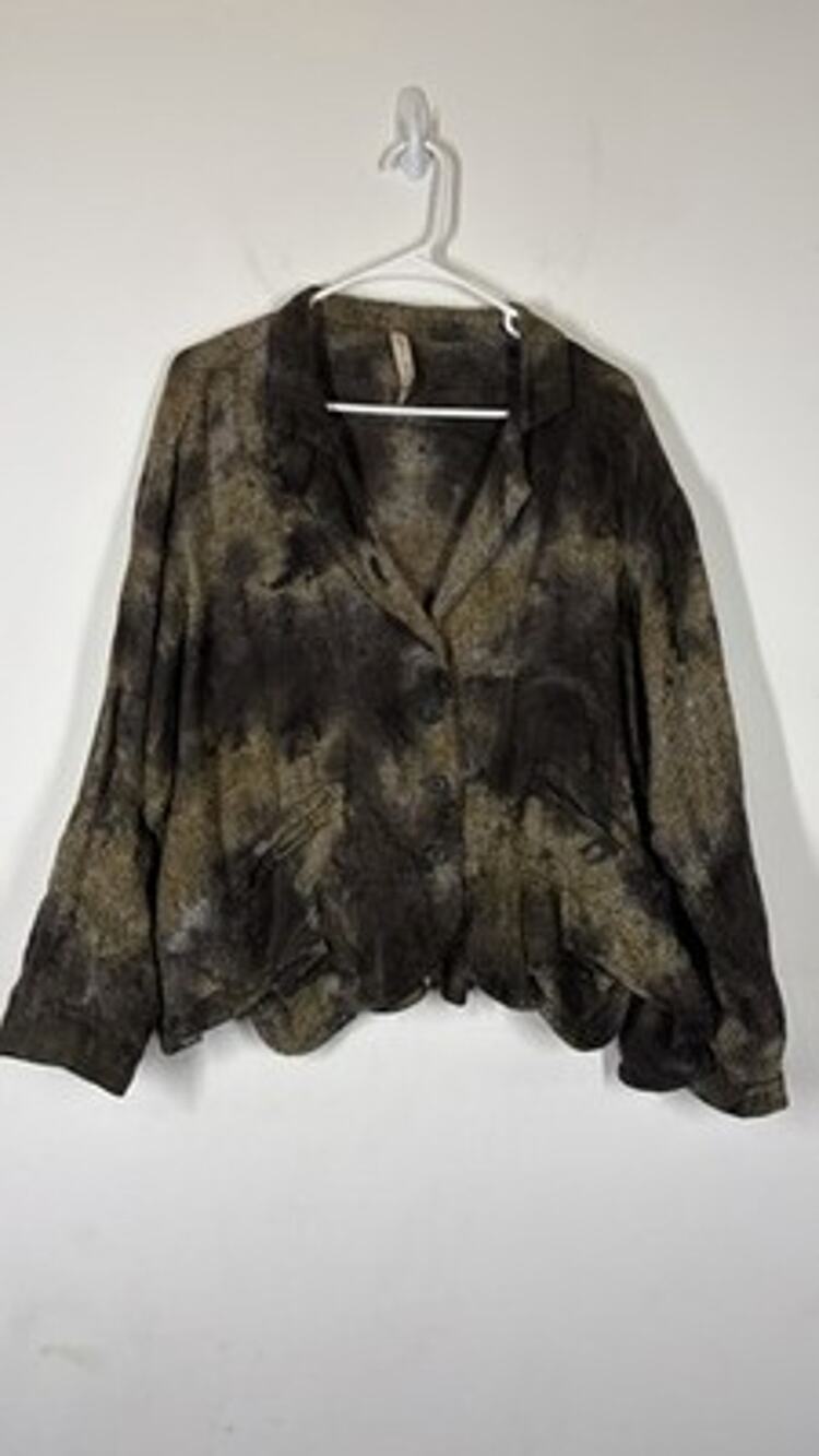 Cynthia Ashby Linen Button Up Shirt Jacket Size XS